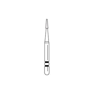 Two Striper® FG Interproximal Trimmer Diamond Burs – FG, Cone Point End, 0.8 mm Major/0.3 mm Minor Diameter, 3.0 mm Length, 5/Pkg