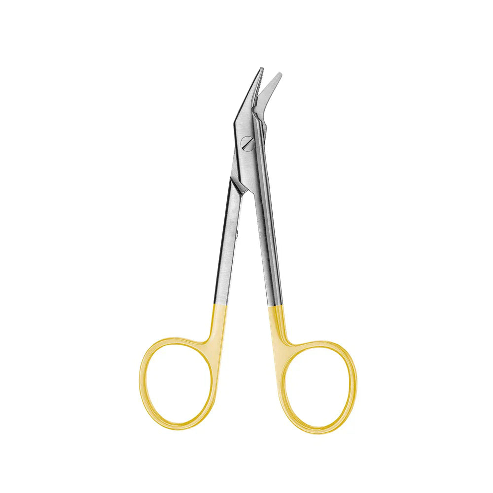 Universal Wire Cutting Notched Scissor, Angled, Tungsten Carbide, 1 Blade Serrated, 12CM