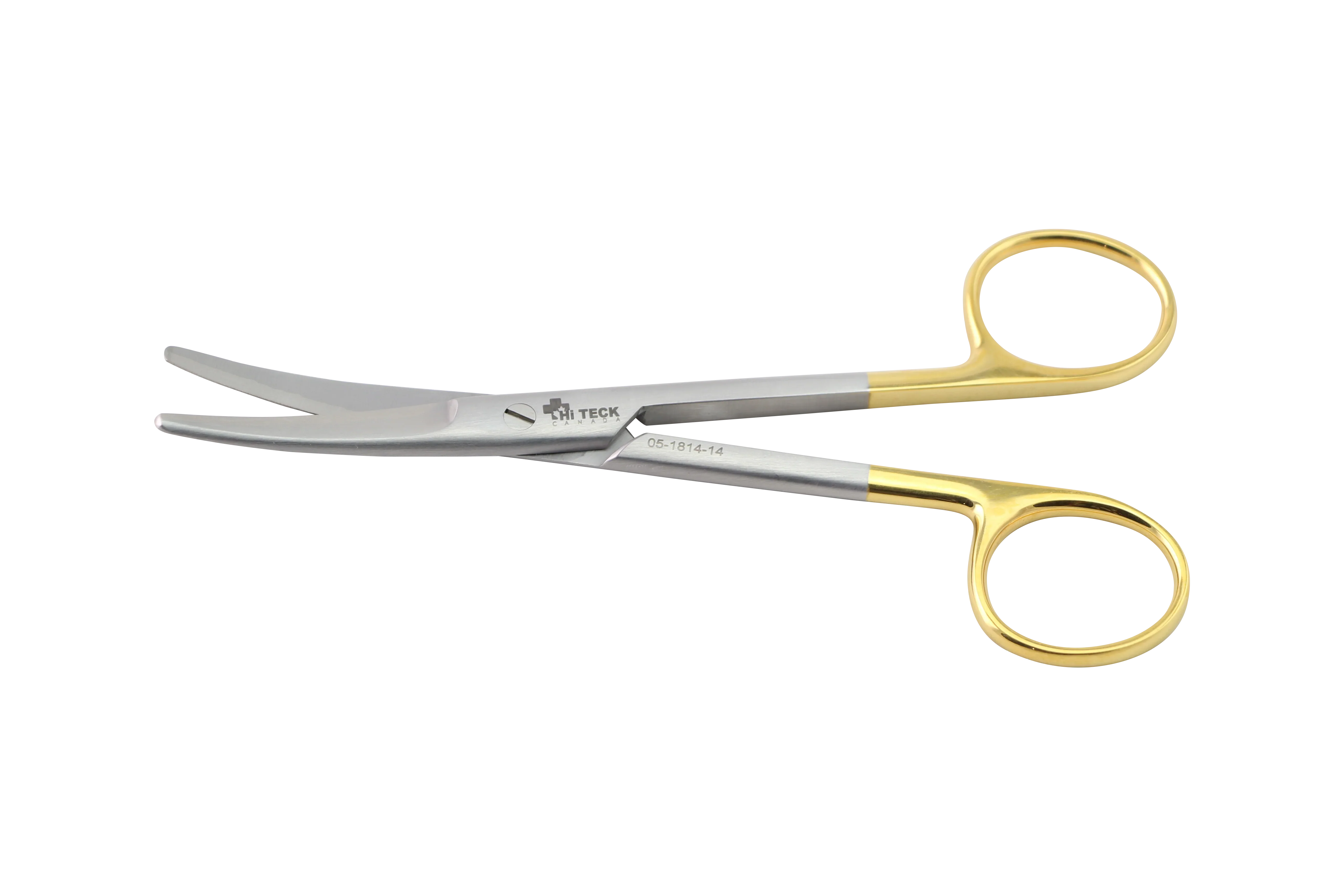 HiTeck Mayo Scissor, Curved, Beveled Blades, Tungsten Carbide, 14.5CM