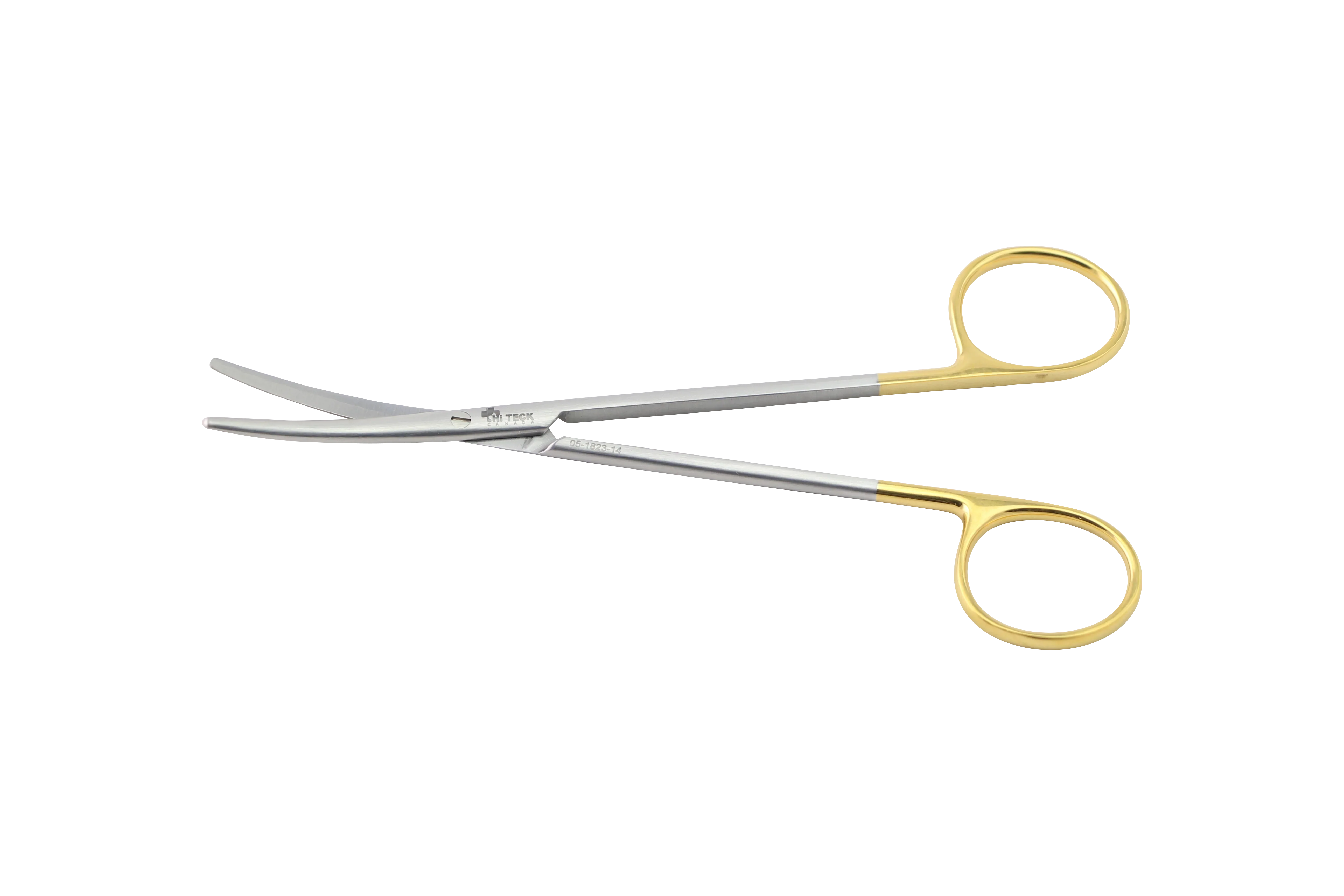 HiTeck Metzenbaum Fine (Delicate) Scissor, Curved, Blunt, Tungsten Carbide, 14.5CM