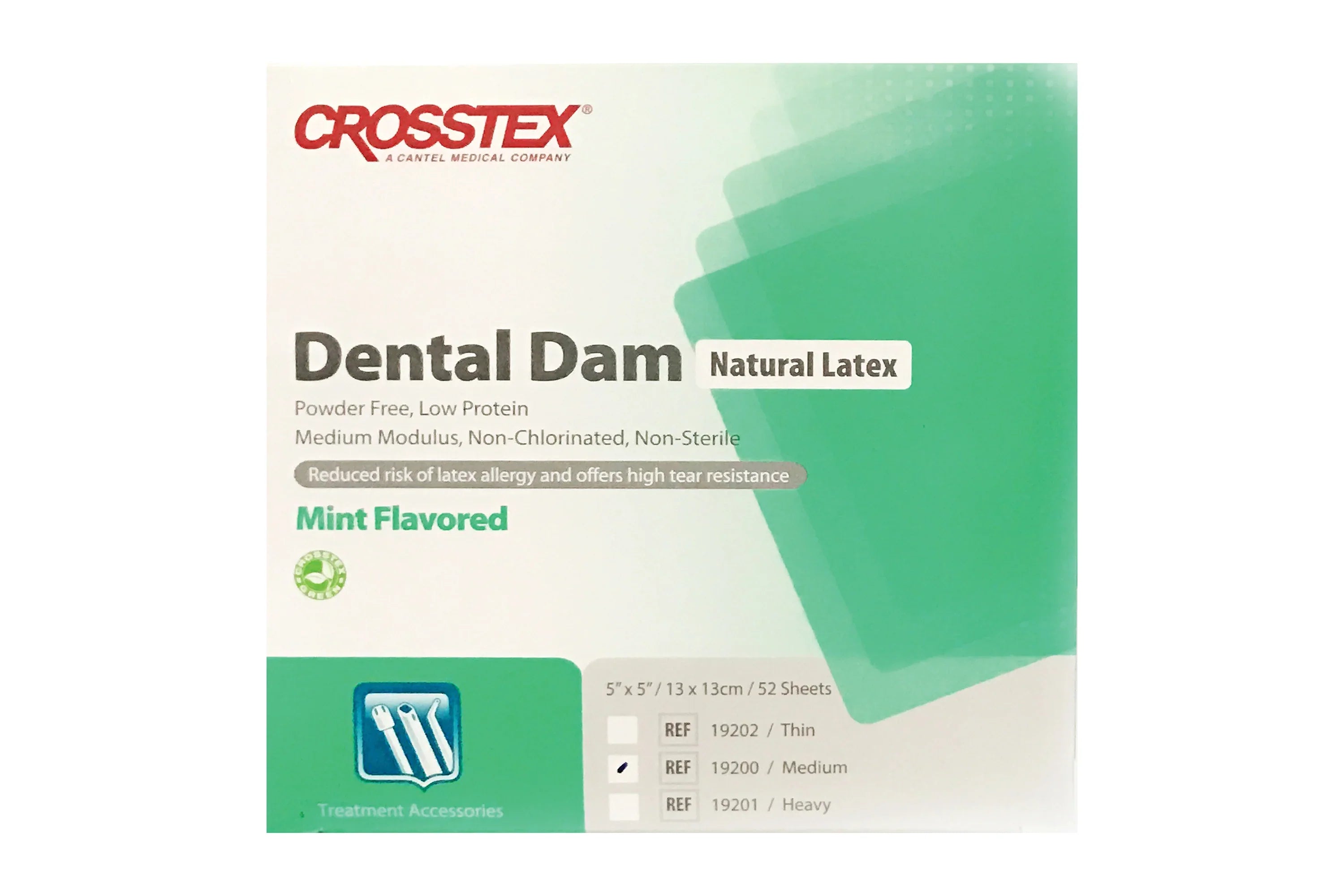 Latex Dental Dam – Mint Flavored, Green, 5