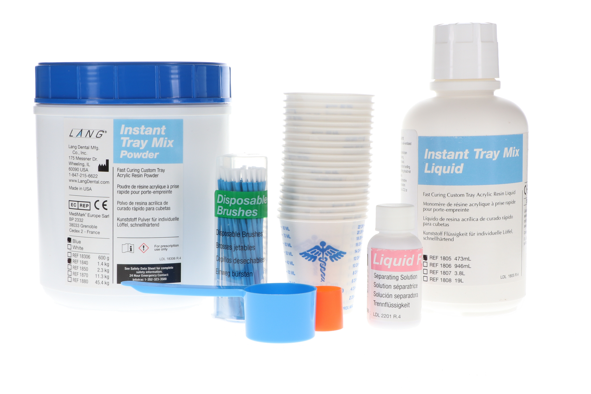 Instant Tray Mix, Powder and Liquid Kits