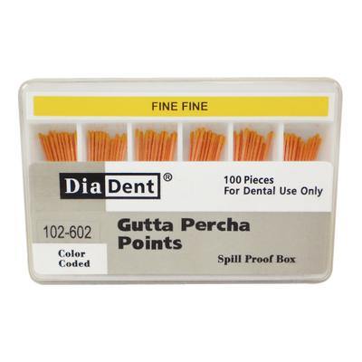 Gutta Percha Points ISO Sizes Nonmarked – Auxiliary Sizes, Spill-Proof and Slide Box, 100/Pkg