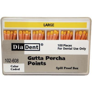 Gutta Percha Points ISO Sizes Nonmarked – Auxiliary Sizes, Spill-Proof and Slide Box, 100/Pkg