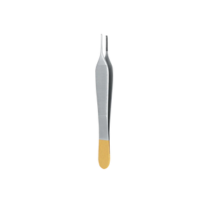 Standard Adson Forcep, Serrated, 1x2 Teeth, Tungsten Carbide, With tying platform, 12CM