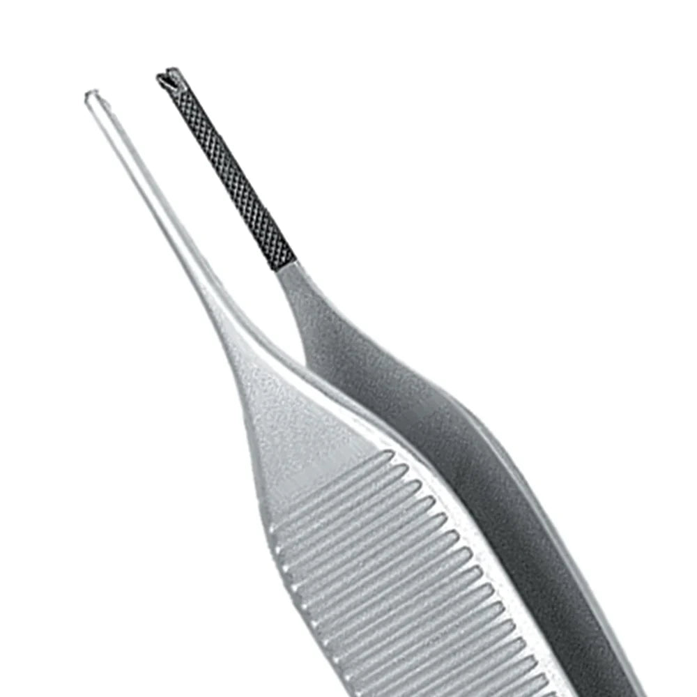Standard Adson Forcep, Serrated, 1x2 Teeth, Tungsten Carbide, With tying platform, 12CM