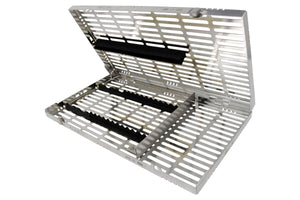 Sterilization Cassette for 16 Instruments (4 Elevators), With Adjustable Accessory Area, Oral Surgery Set Up - 370*202*30 MM