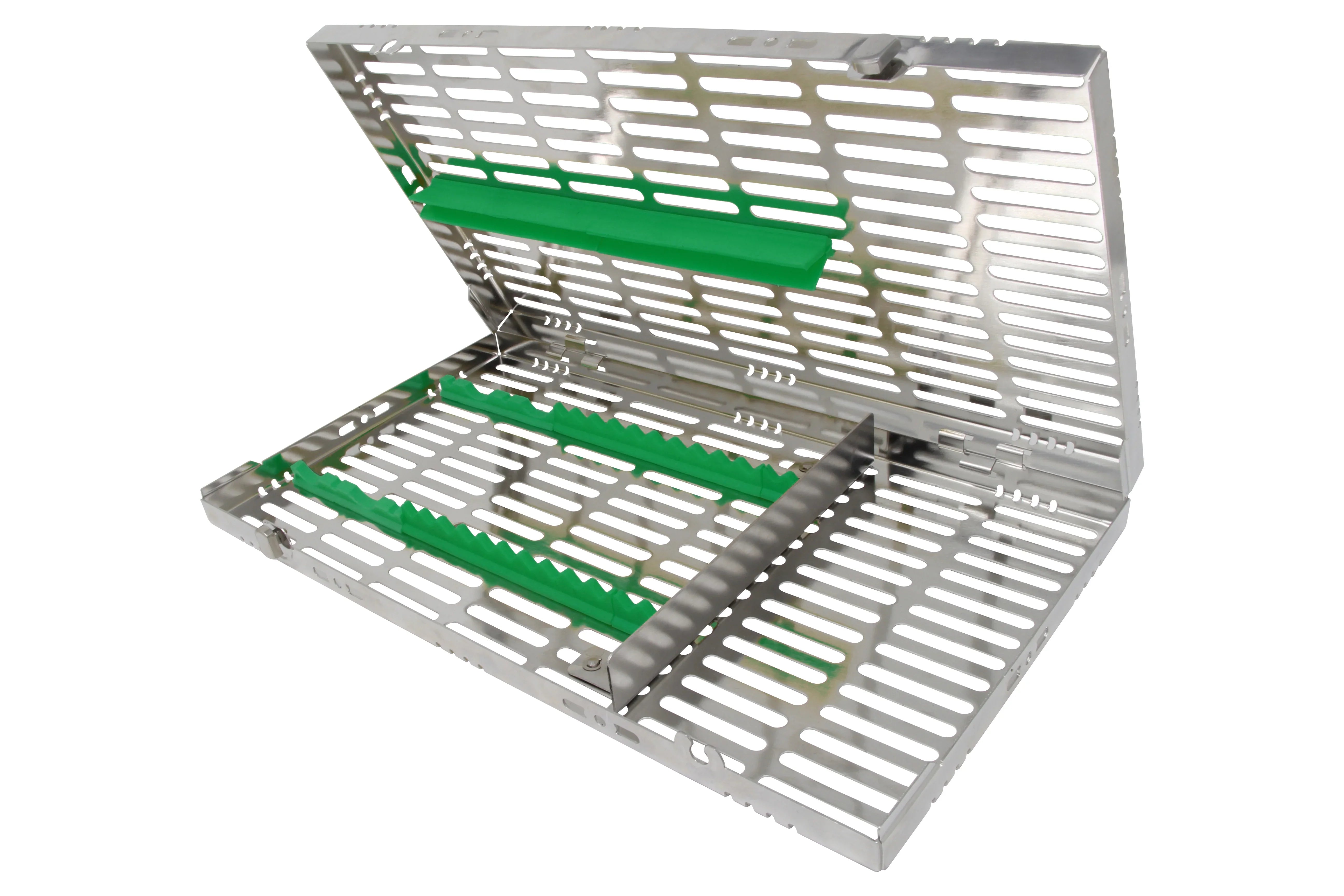 Sterilization Cassette for 16 Instruments (4 Elevators), With Adjustable Accessory Area, Oral Surgery Set Up - 370*202*30 MM