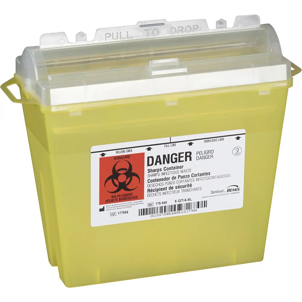 Sentinel® Sharps Container, 5qt
