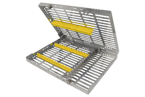 Sterilization Cassette for 16 Instruments, With Adjustable Accessory Area - 280x202x30, Detachable