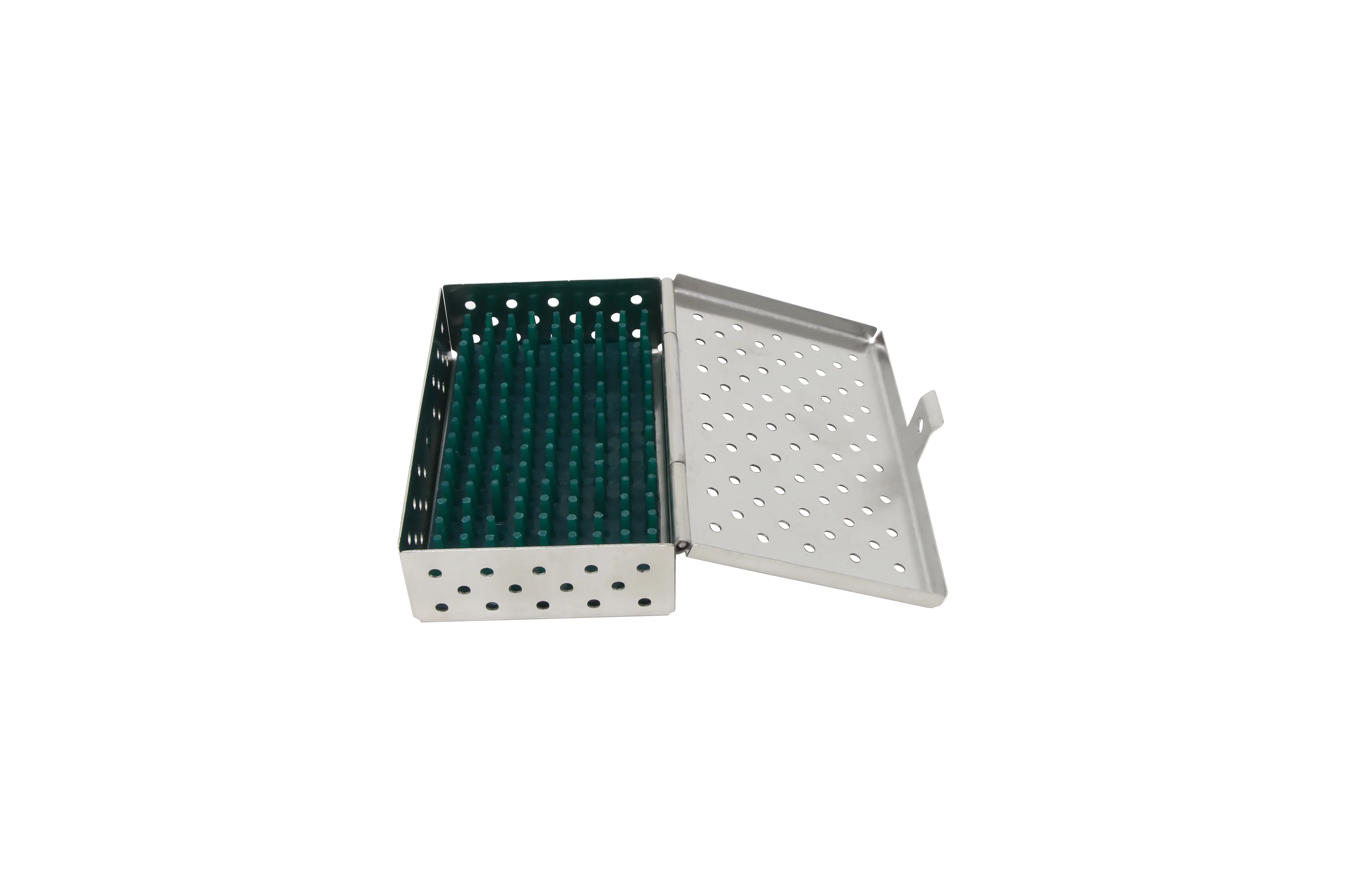 Sterilization Cassette for Clamps & Small Parts, With Silicone Mat - 100x60x25, Non Detachable