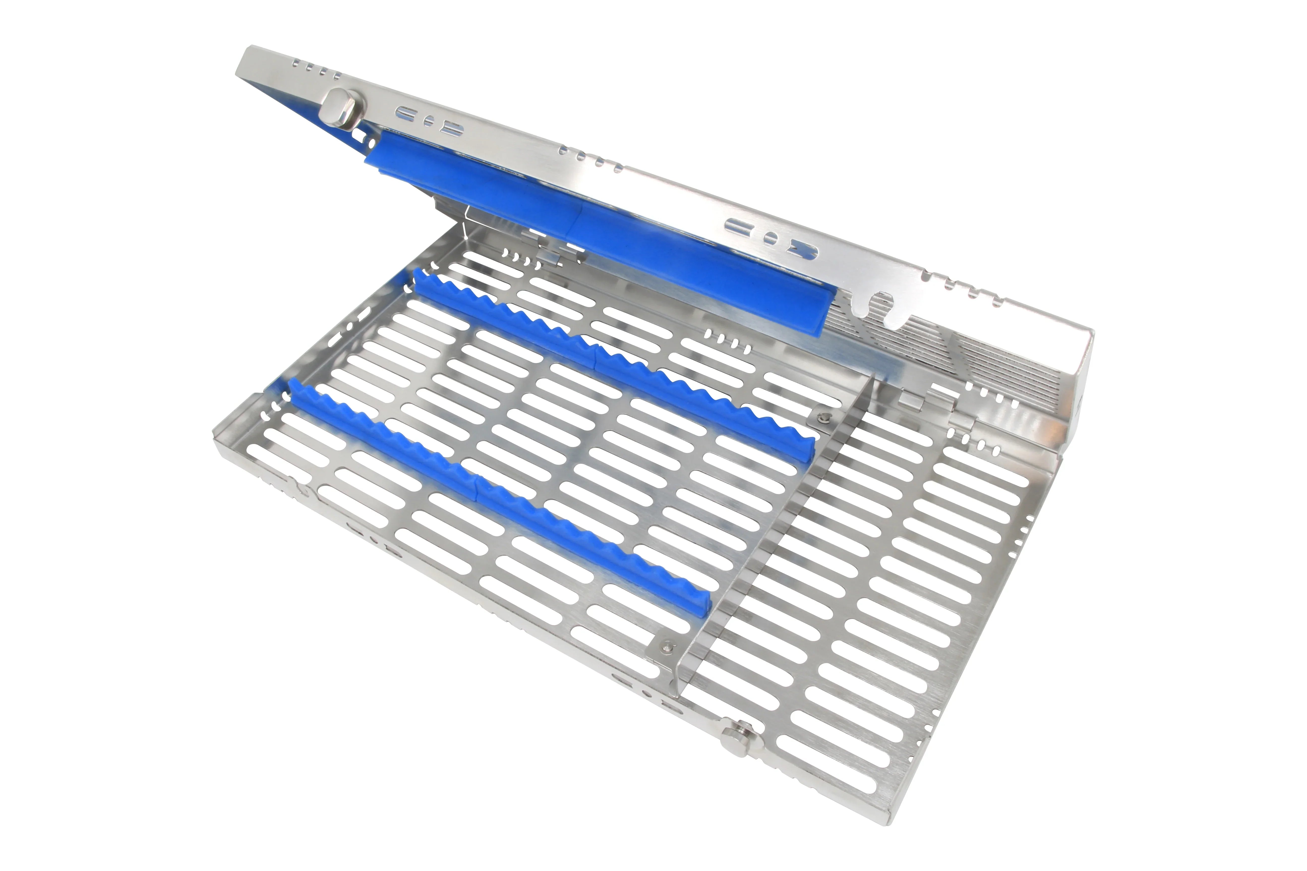 Sterilization Cassette for 20 Instruments, With Adjustable Accessory Area - 370x202x30, Detachable