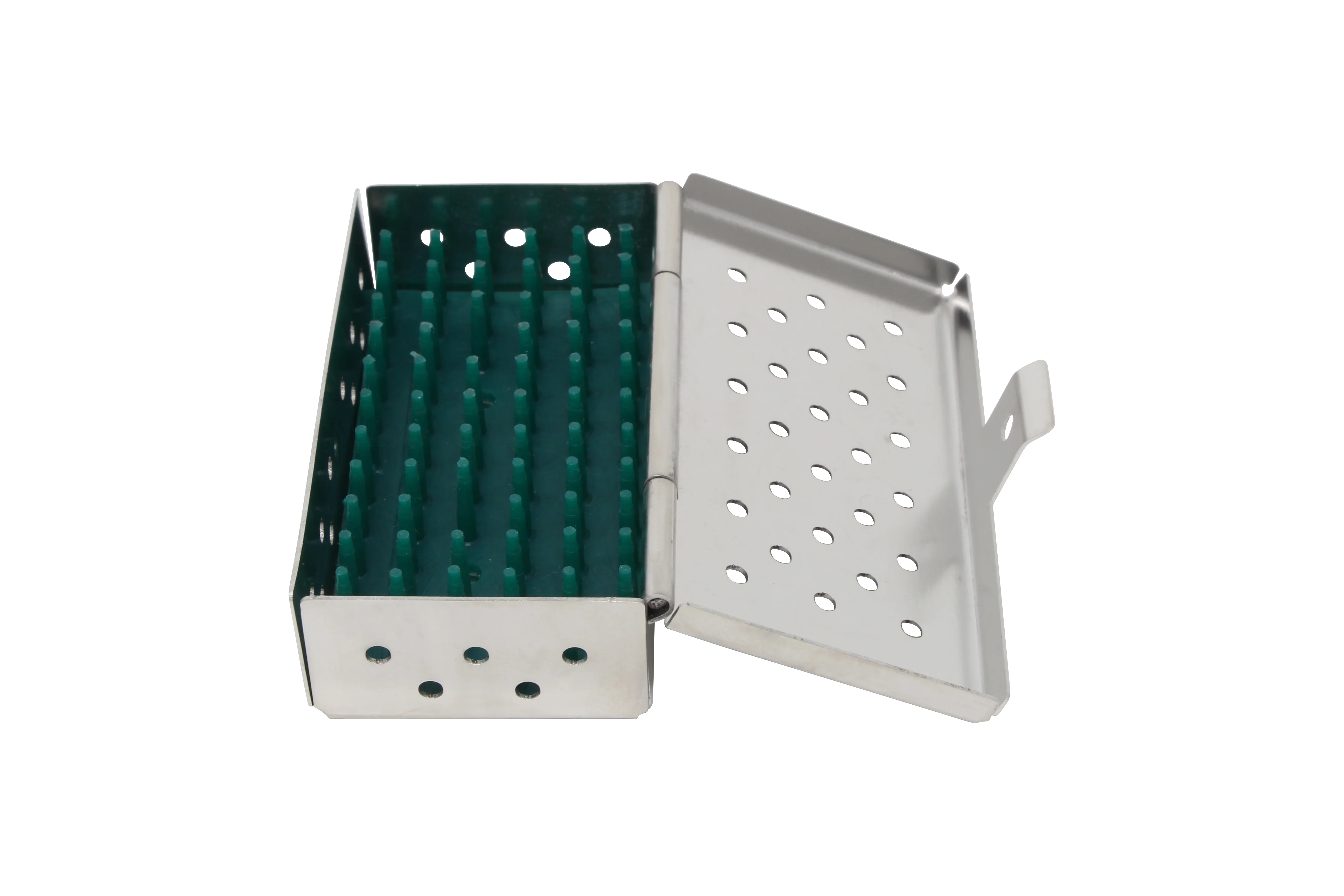 Sterilization Cassette for Clamps, Small Parts & Handpieces, With Silicone Mat - 80x40x20, Non Detachable