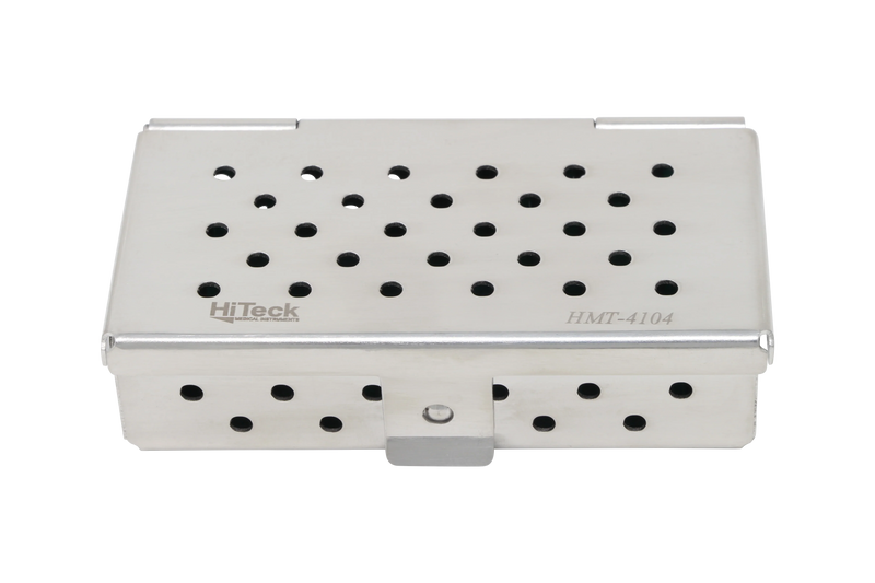 Sterilization Cassette for Clamps, Small Parts & Handpieces, With Silicone Mat - 80x40x20, Non Detachable
