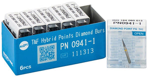Hybrid Points® T&F Diamond Burs – FG, Extra Fine, Yellow, 1/Pkg