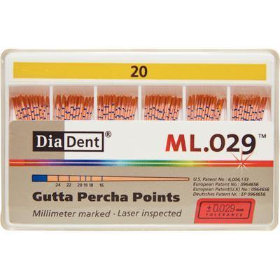 Millimeter Marked and Laser Inspected Gutta Percha Points – Gutta Percha ISO ML.029, 120/Box