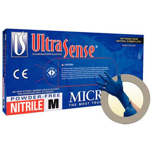 UltraSense® Nitrile Exam Gloves – Blue, Powder Free, Latex Free, 100/Box