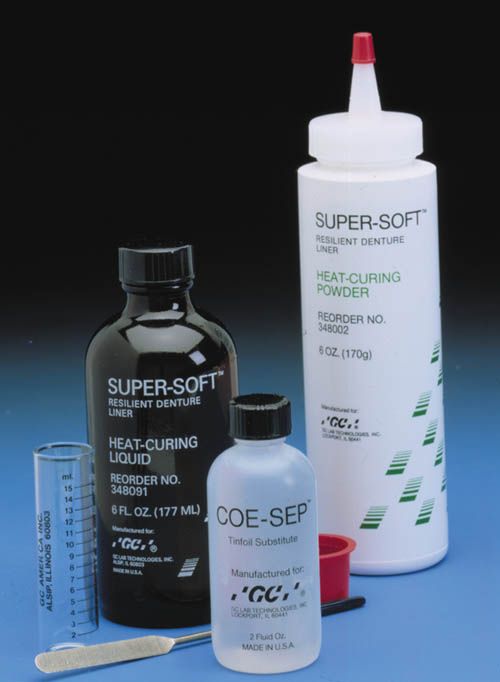 Super-Soft™ Soft Denture Reline Material – Professional Package 6 oz Powder and 6 oz Liquid