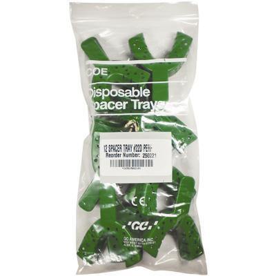 COE® Disposable Spacer Impression Trays – Perforated, Green, 12/Bag
