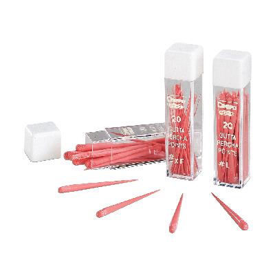 Gutta Percha Points – Hand Rolled, Color Coded, 20 Points/Vial, 6 Vials/Box