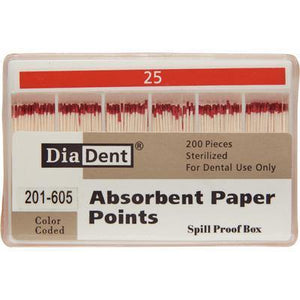 Absorbent Paper Points – Spill-Proof Box, ISO Sizes, 200/Box