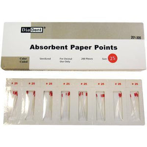 Absorbent Paper Points – Cell Pack, ISO Sizes, 200/Box