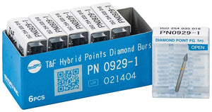 Hybrid Points® T&F Diamond Burs – FG, Extra Fine, Yellow, 1/Pkg