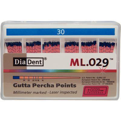 Millimeter Marked and Laser Inspected Gutta Percha Points – Gutta Percha ISO ML.029, 120/Box