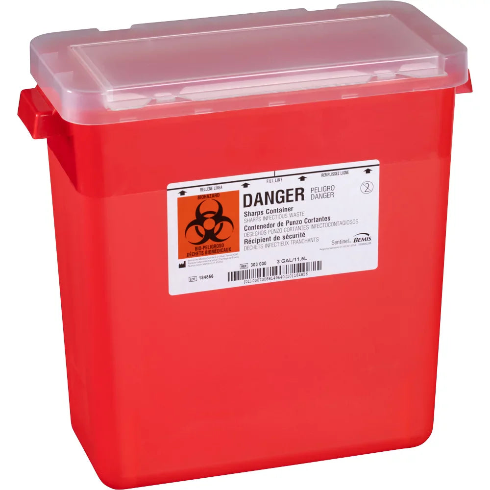 Sentinel® Sharps Container, 3GL, Yellow