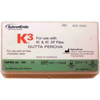 K3/K3XF Gutta Percha Points, 50/Pkg