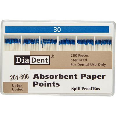 Absorbent Paper Points – Spill-Proof Box, ISO Sizes, 200/Box