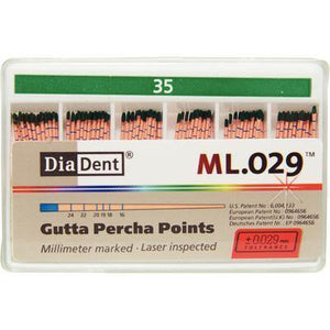 Millimeter Marked and Laser Inspected Gutta Percha Points – Gutta Percha ISO ML.029, 120/Box