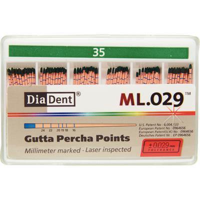 Millimeter Marked and Laser Inspected Gutta Percha Points – Gutta Percha ISO ML.029, 120/Box