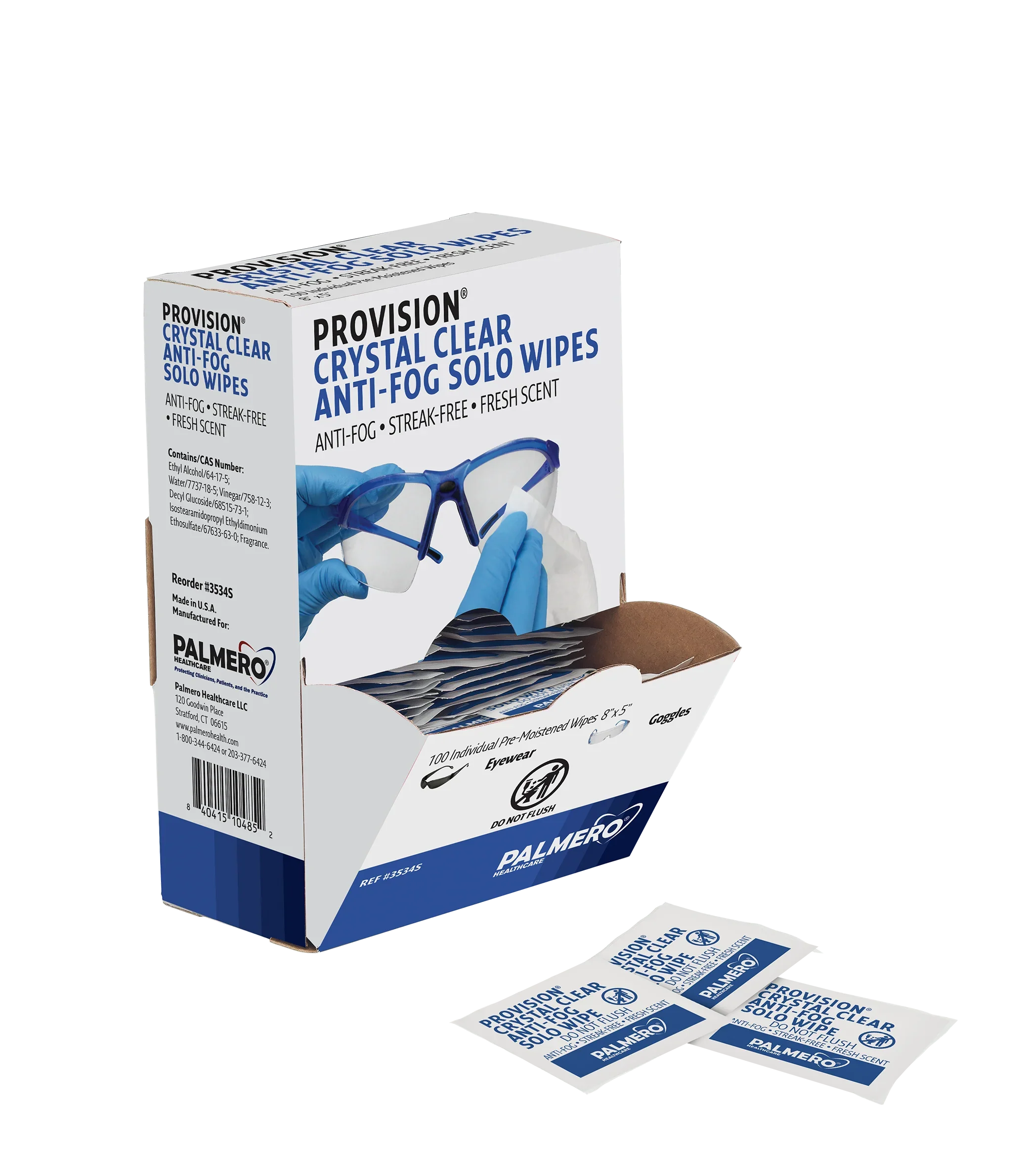 ProVision® Crystal Clear Optical Cleaning Wipes, 160/Pkg
