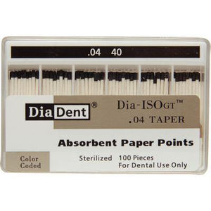 Dia-ISO GT™ Absorbent Paper Points – 0.04 Taper, ISO-GT, 100/Pkg