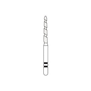 Two Striper® TS2000™ Gold Plated Curettage GCP™ Diamond Burs – FG, Coarse, Green, Cone Bevel End, 5/Pkg