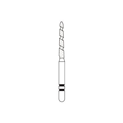 Two Striper® TS2000™ Gold Plated Curettage GCP™ Diamond Burs – FG, Coarse, Green, Cone Bevel End, 5/Pkg