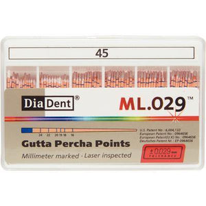 Millimeter Marked and Laser Inspected Gutta Percha Points – Gutta Percha ISO ML.029, 120/Box