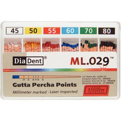 Millimeter Marked and Laser Inspected Gutta Percha Points – Gutta Percha ISO ML.029, 120/Box