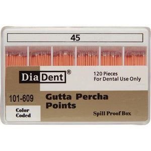 Gutta Percha Points – ISO Sized, Nonmarked, Spill-Proof and Slide, 120/Pkg