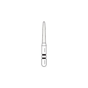 Two Striper® FGSS Gold Plated Curettage (GCP™) Diamond Burs – FGSS, Medium, Blue, Cone Bevel End, 5/Pkg