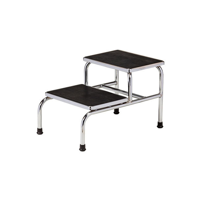 Foot stool, Chrome, Double Step, 300 lb, W16