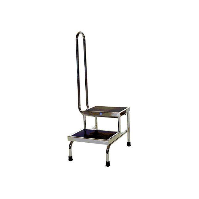 Foot stool, Chrome, Double Step, 300 lb, W16