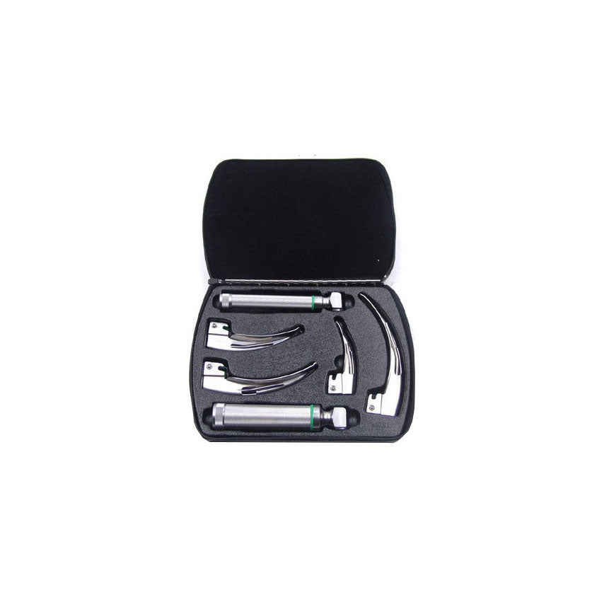 English MacIntosh Laryngoscope Set, HPX® Halogen, Fiber-Optic, 2.5V, Medium