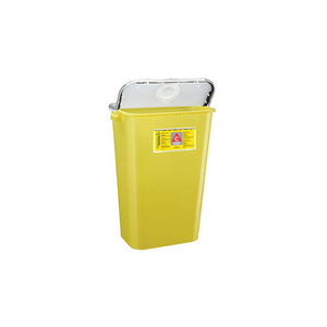 Sharps Collector, Clear Top, Yellow Base