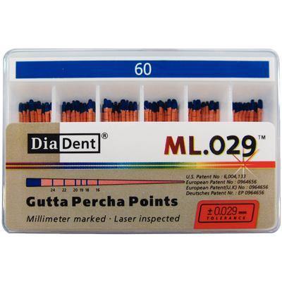 Millimeter Marked and Laser Inspected Gutta Percha Points – Gutta Percha ISO ML.029, 120/Box