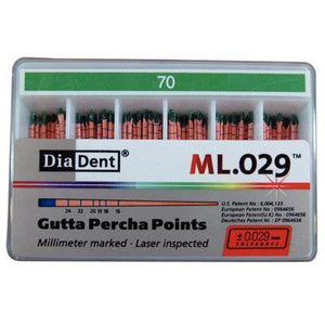 Millimeter Marked and Laser Inspected Gutta Percha Points – Gutta Percha ISO ML.029, 120/Box