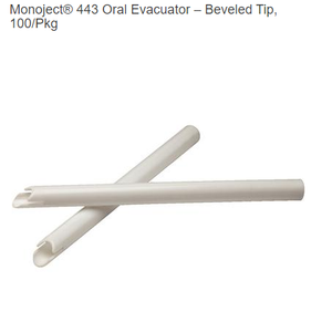 Monoject® 443 Oral Evacuator – Beveled Tip, 100/Pkg