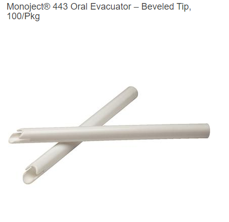 Monoject® 443 Oral Evacuator – Beveled Tip, 100/Pkg