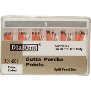 Gutta Percha Points – ISO Sized, Nonmarked, Spill-Proof and Slide, 120/Pkg